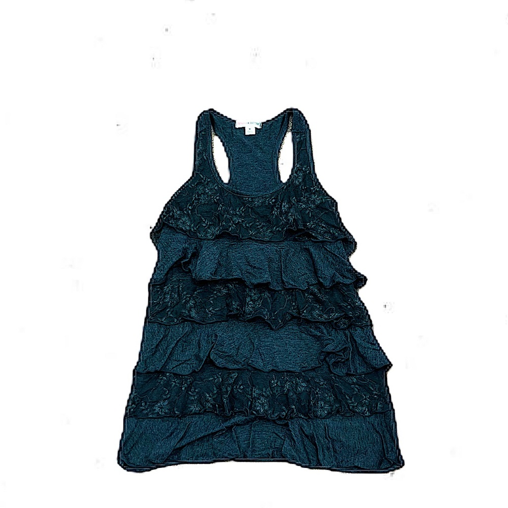 Women’s razorback tank top with lace/ruffle